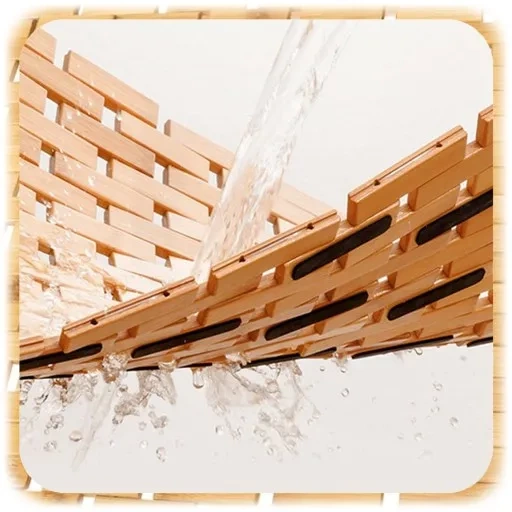 Antypoślizgowy chodnik łazienkowy z bambusa 80 x 50 cm