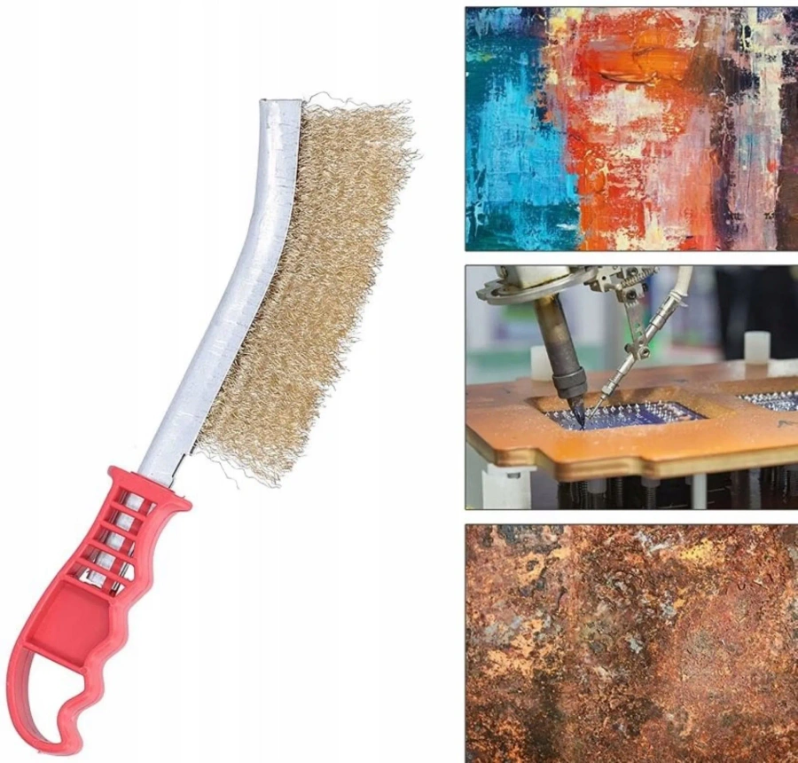 Szczotka druciana mosiężna do czyszczenia felg 23 cm