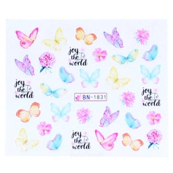 Naklejki wodne na paznokcie motyle BN-1831