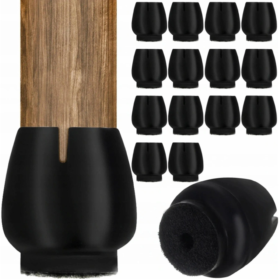 Nakładki gumowe na nogi z filcem 16 szt. 12-16 mm