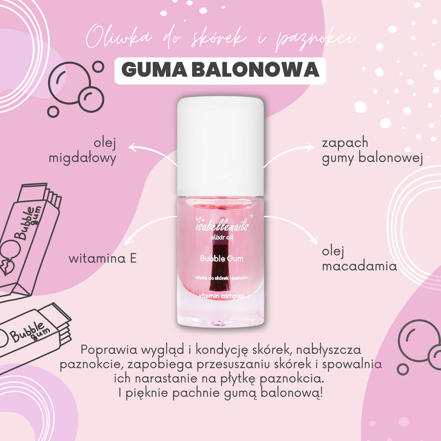 Oliwka do skórek i paznokci Guma Balonowa olejek 7 ml