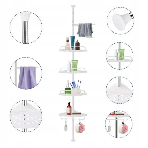 Teleskopowa półka narożna pod prysznic