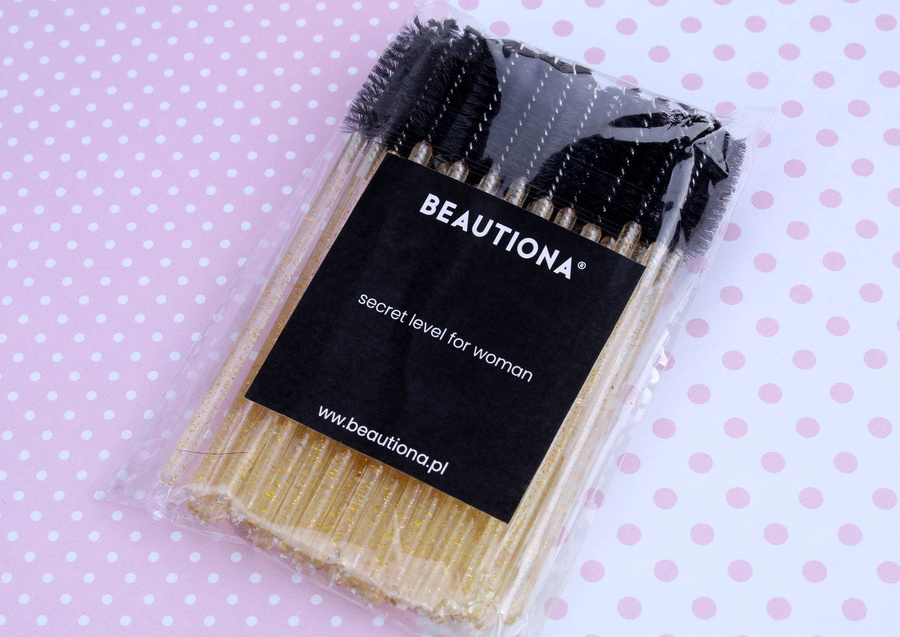 Szczoteczka do rzęs i brwi 50 szt. ze złotym brokatem