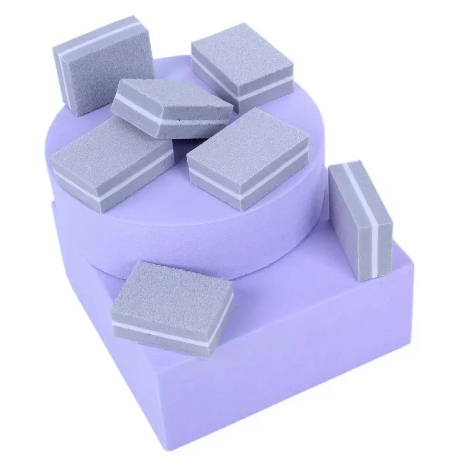 50x Mini Blok Polerski Kostka 100/180 buffer szary