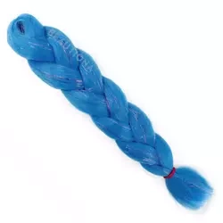 Niebieskie włosy syntetyczne do warkoczyków błyszczące