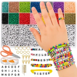 Zestaw koralików do robienia biżuterii bransoletek DIY 22,5 x 13,5 cm