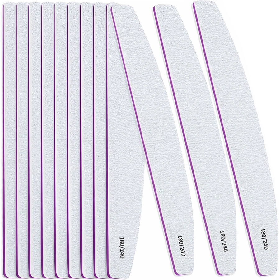 Zestaw pilników do paznokci łódka zebra 180/240 10 szt.