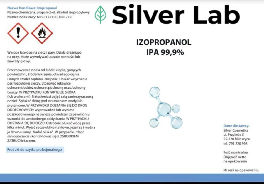 IPA alkohol izopropylowy IZOPROPANOL 99,9% 150ml