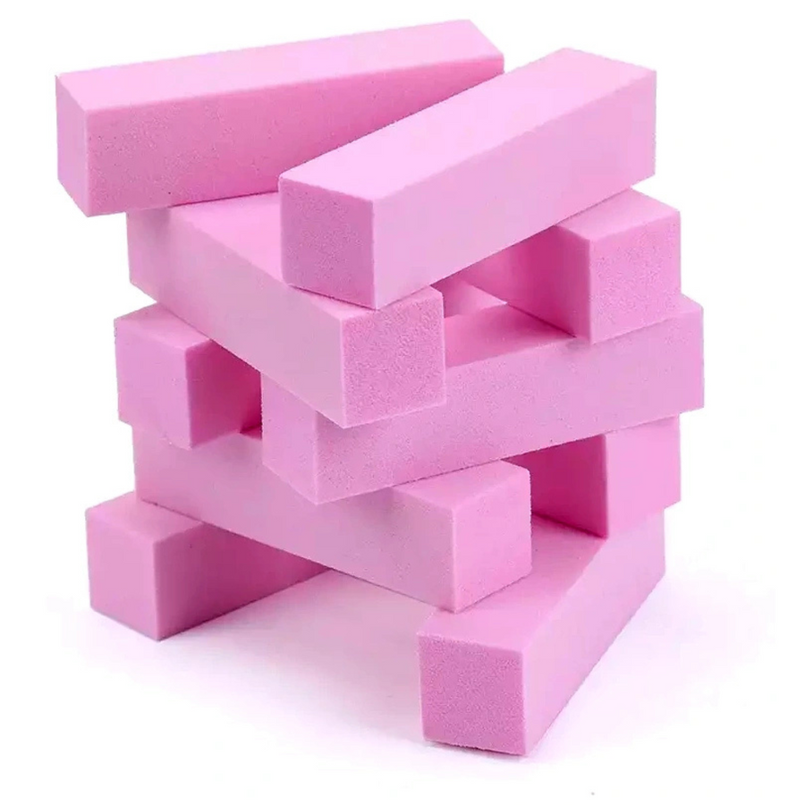 Blok polerski kostka 100/100 różowy, trwały - zestaw 10 sztuk