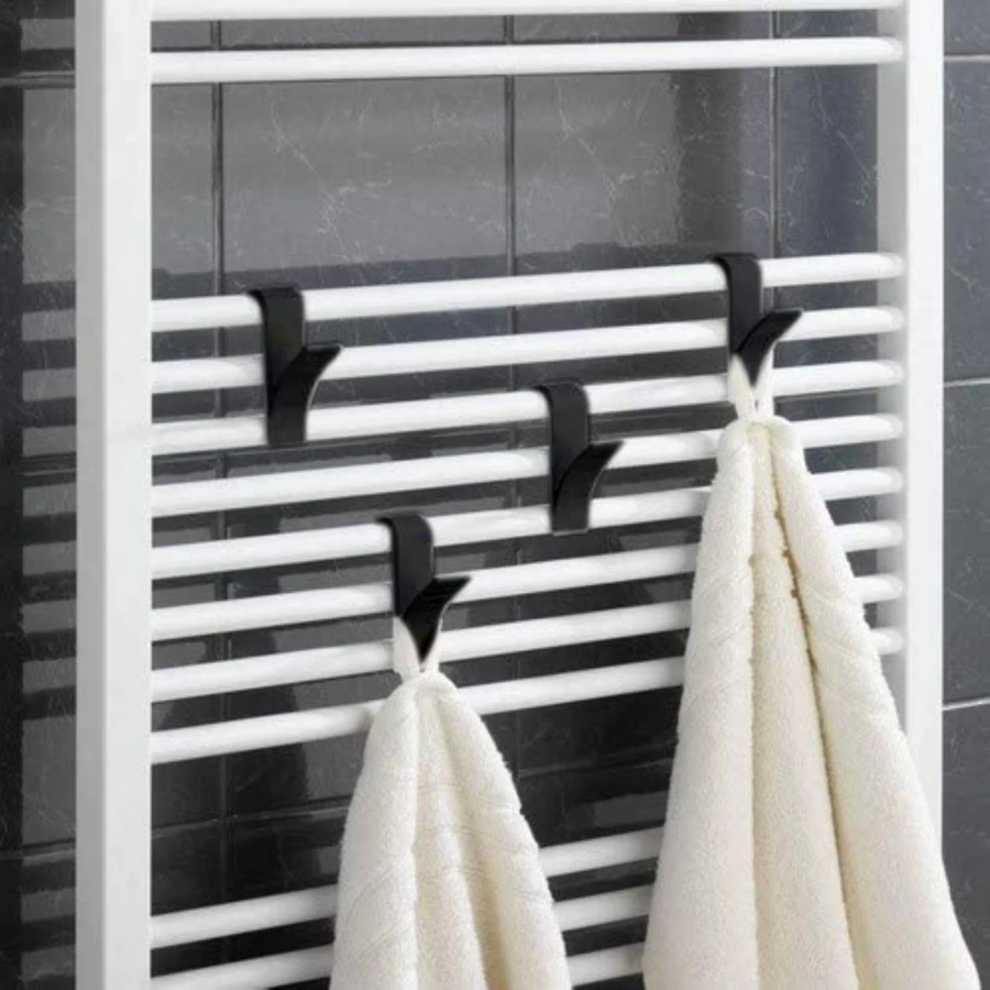 Wieszak na ręczniki czarny 2 szt