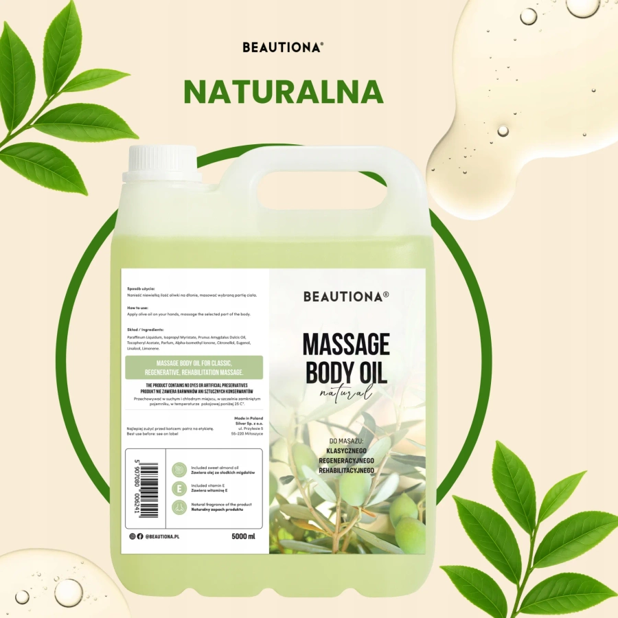 Oliwka do masażu ciała naturalna 5000 ml