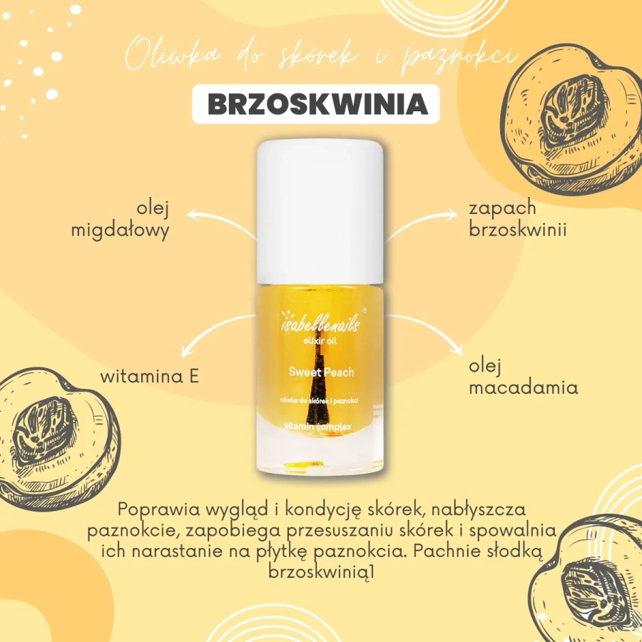 Oliwka do skórek i paznokci brzoskwinia 7 ml