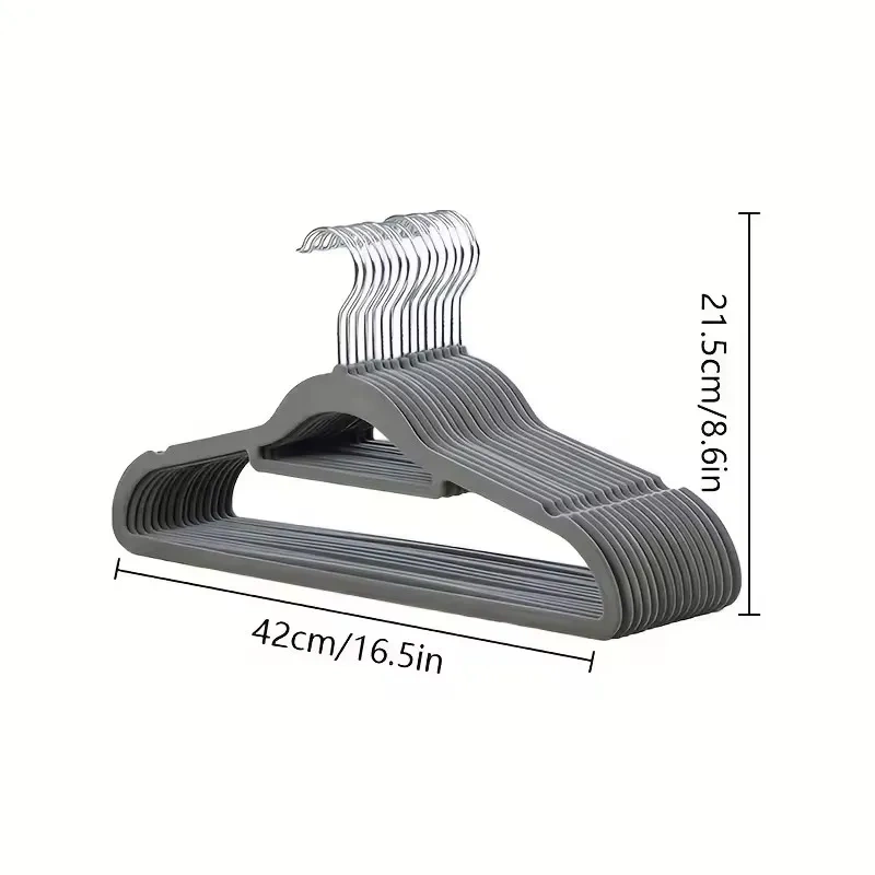 Welurowe wieszaki premium szare 20 sztuk