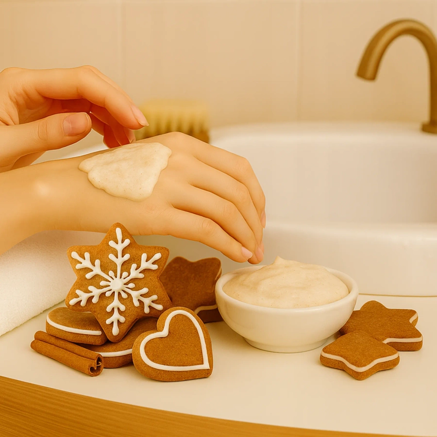 Peeling cukrowy gruboziarnisty do ciała o zapachu pierniczkowym 250 ml