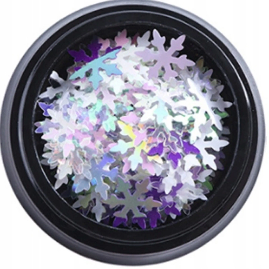 Ozdoby do paznokci śnieżynki holo #5