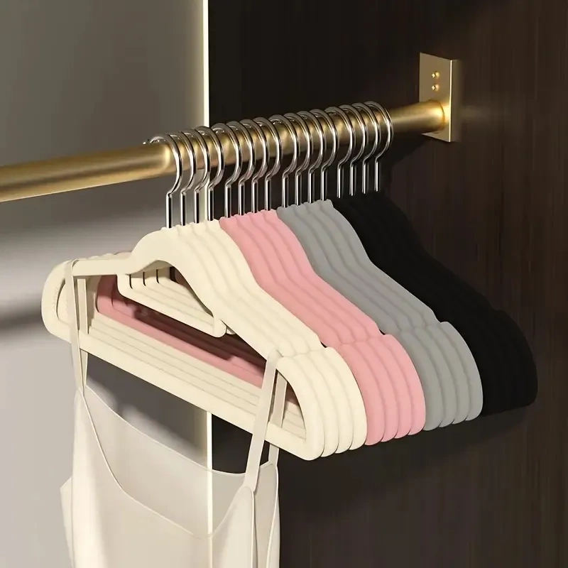 Welurowe wieszaki premium szare 40 sztuk