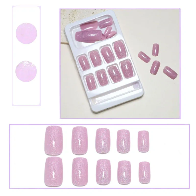 Tipsy do manicure różowe 24 szt.