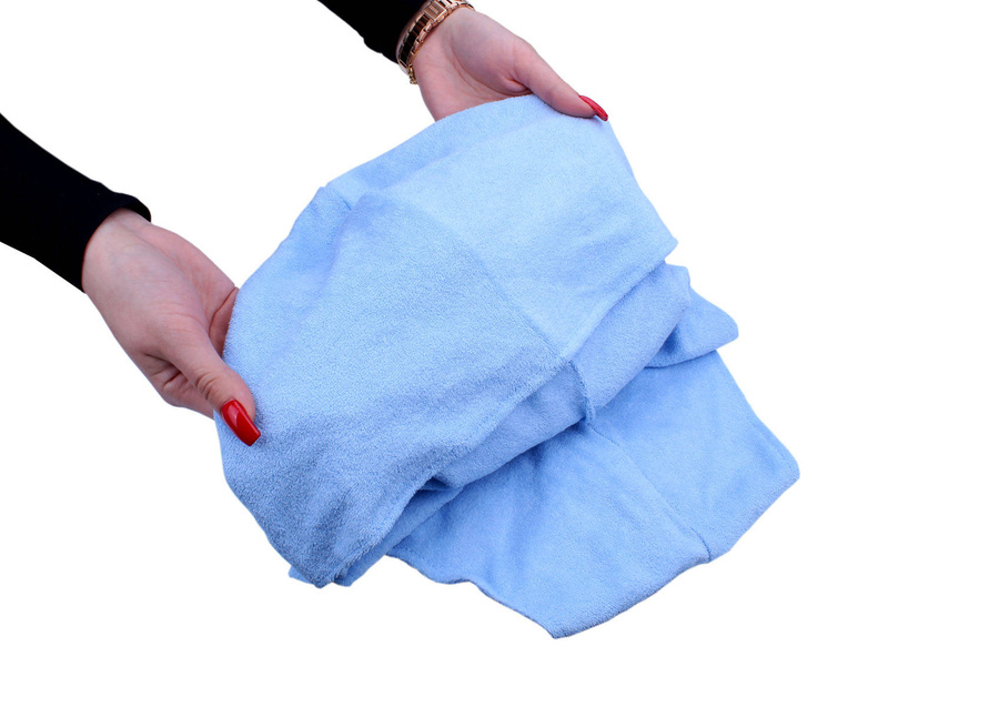 Ręcznik turban kosmetyczny do włosów niebieski polski