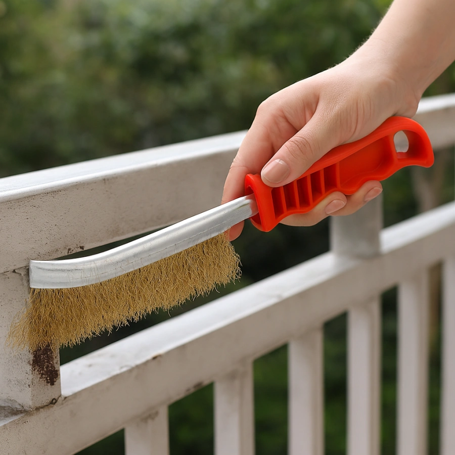 Szczotka druciana mosiężna do czyszczenia felg 23 cm