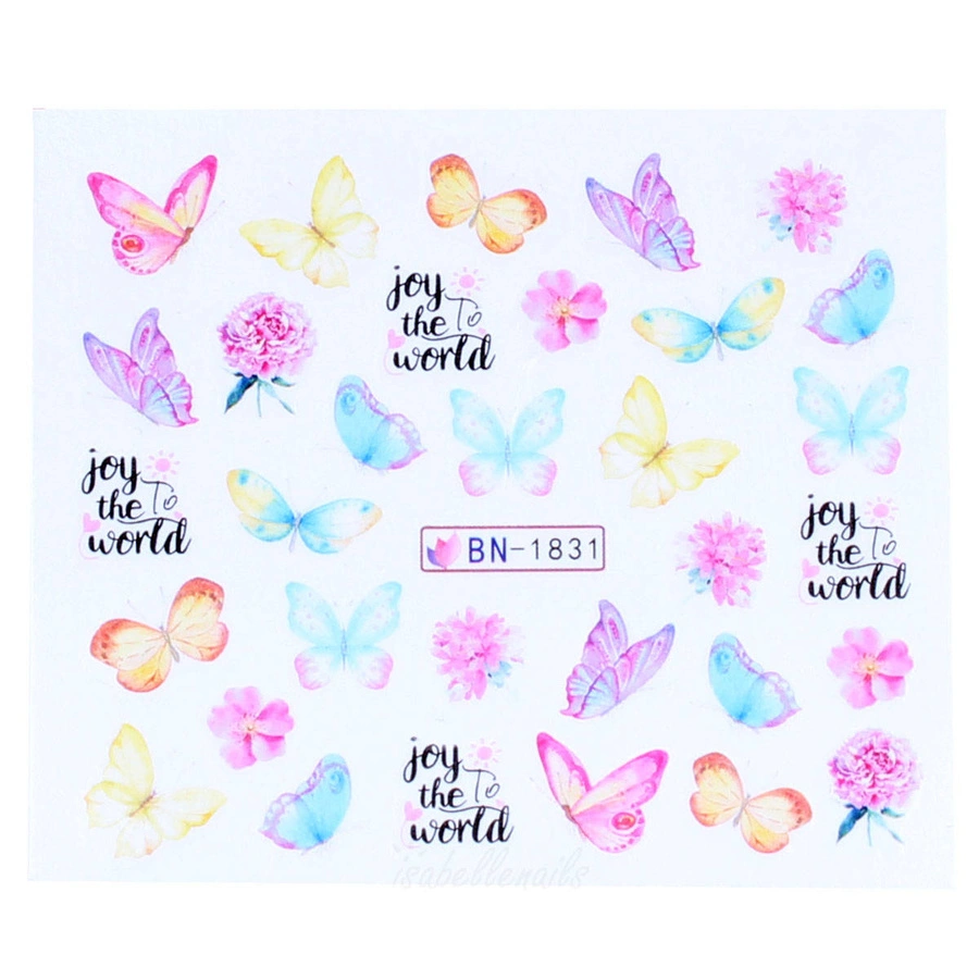 Naklejki wodne na paznokcie motyle BN-1831
