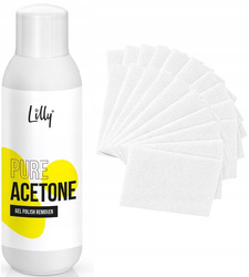 Lilly Aceton kosmetyczny 1000 ml + waciki bezpyłowe 20 szt. 