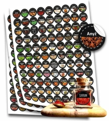 Kolorowe naklejki na przyprawy kuchenne