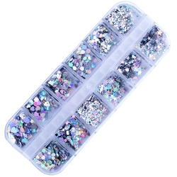 Holo ozdoby do paznokci - mix 12 wzorów