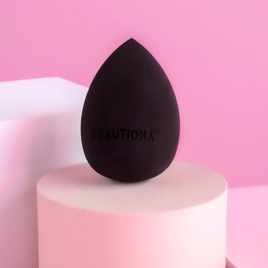 Beautiona gąbka do makijażu czarny blender w kształcie łezki