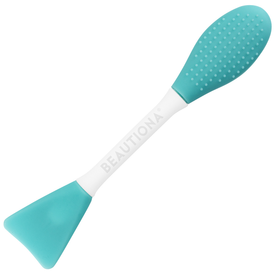 Dwustronna silikonowa szczoteczka do maseczek, niebieska