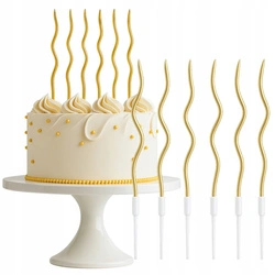Świeczki na tort złote 6 szt. 15 cm