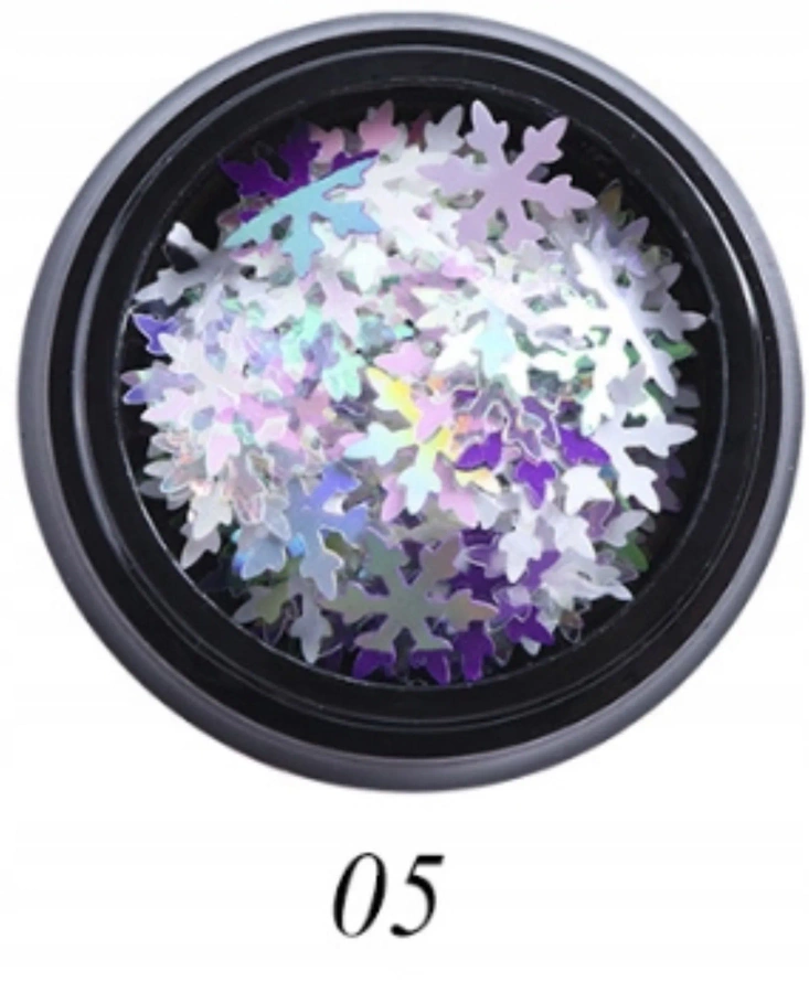 Ozdoby do paznokci śnieżynki holo #5