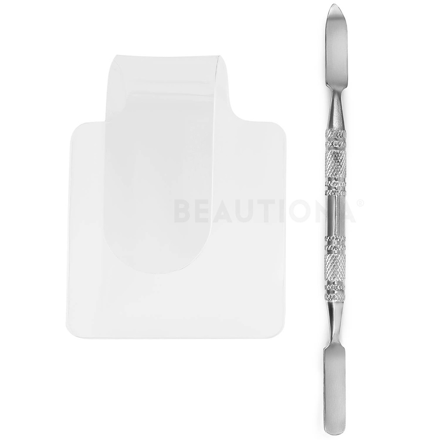 Paletka do mieszania kosmetyków podkładu na dłoń + szpatułka