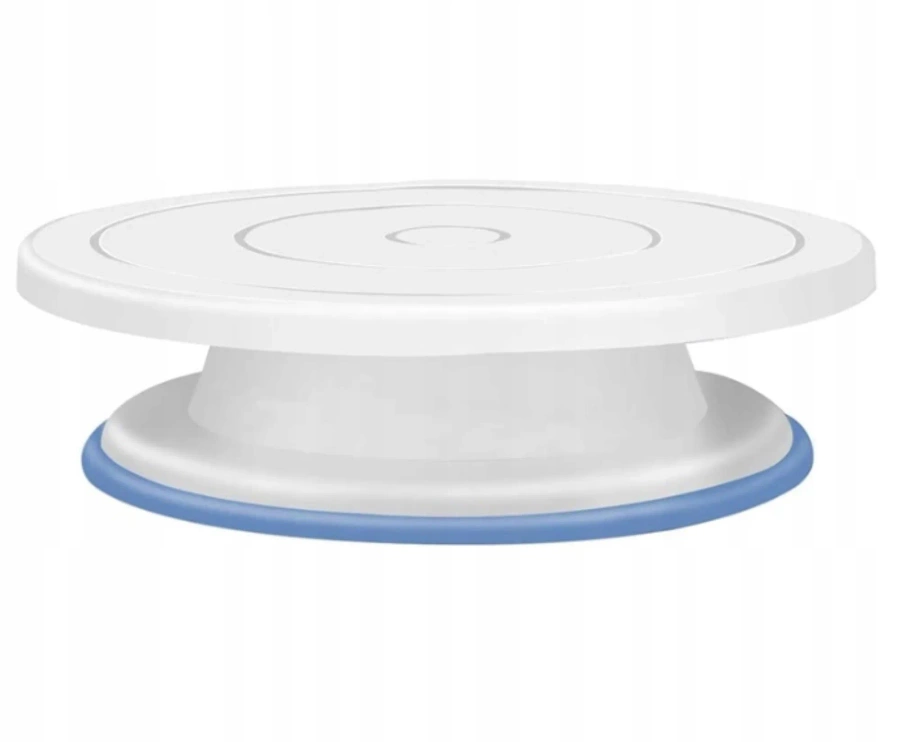Patera Obrotowa do Dekorowania Tortów 28 cm. Stabilny Talerz / Stojak na Ciasto. Biała.