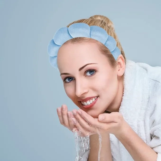 Kosmetyczna opaska do włosów chmurka niebieska