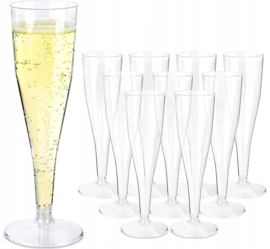 Plastikowe kieliszki do szampana 10 szt 120 ml