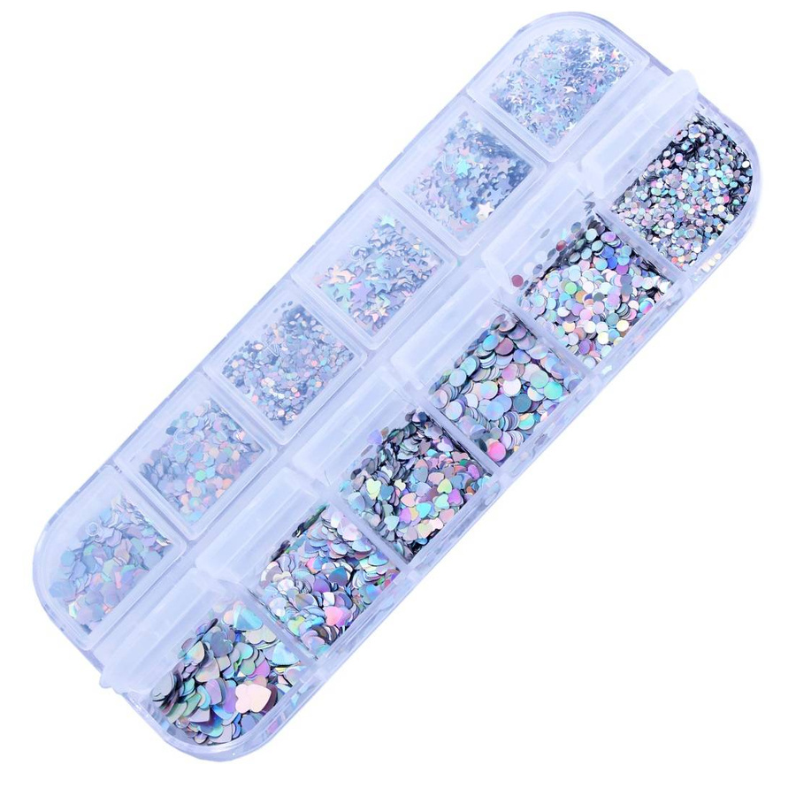 Holo ozdoby do paznokci - mix 12 wzorów