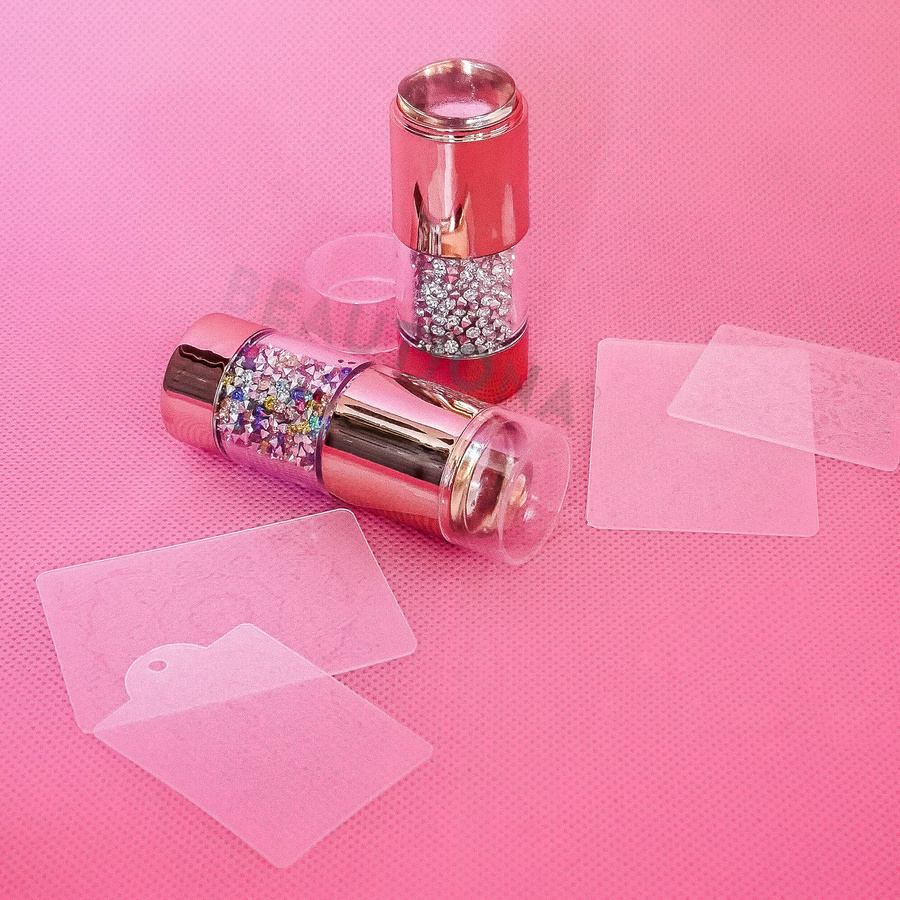 Stempel żelowy z cyrkoniami Silver + zdrapka