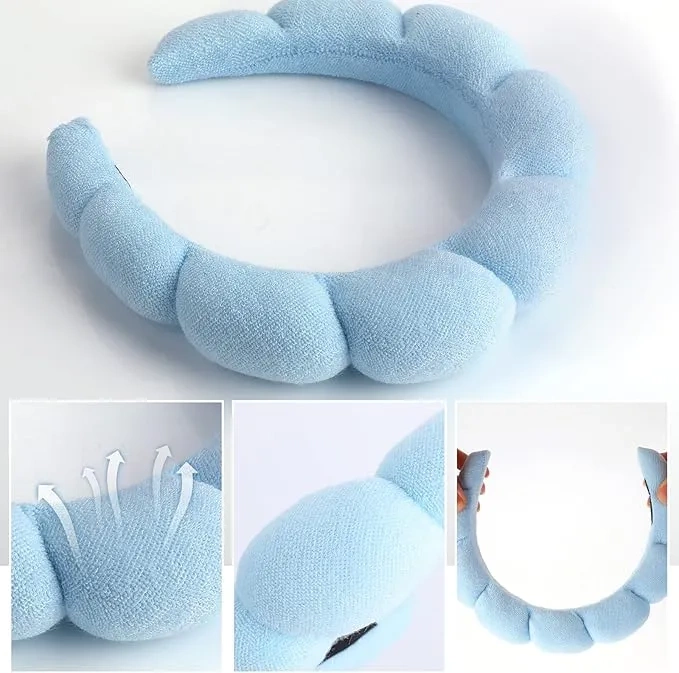 Kosmetyczna opaska do włosów chmurka niebieska