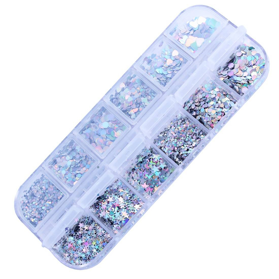 Holo ozdoby do paznokci - mix 12 wzorów