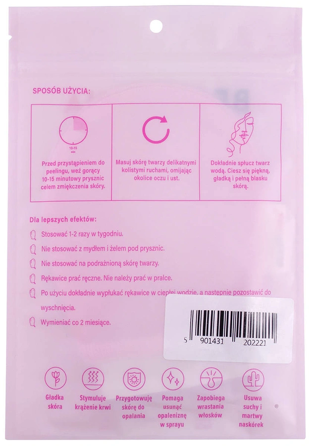 BEAUTIONA złuszczająca rękawica do peelingu twarzy