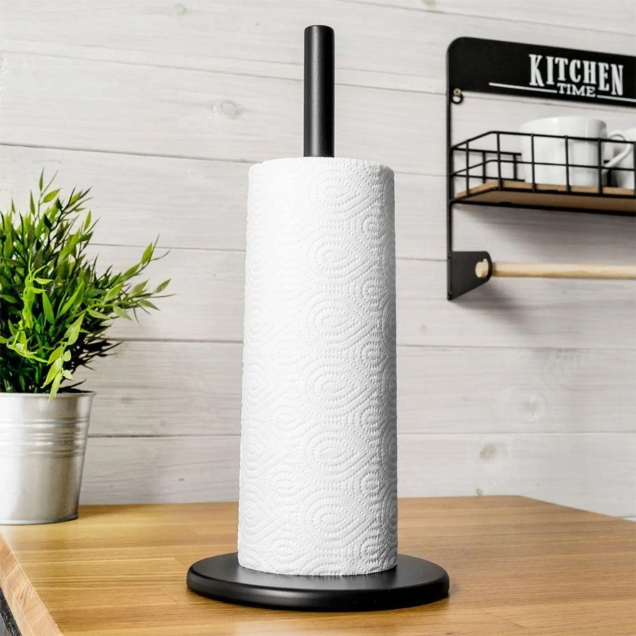Uchwyt stojak na ręcznik papierowy kuchenny czarny 32x15 cm