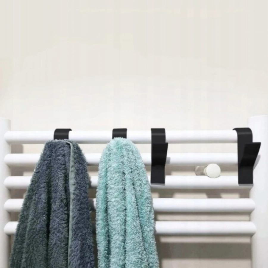 Wieszak na ręczniki czarny 2 szt