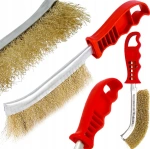 Szczotka druciana mosiężna do czyszczenia felg 23 cm