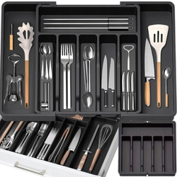 Wkład do szuflady rozsuwany organizer na sztućce 57 x 38 cm