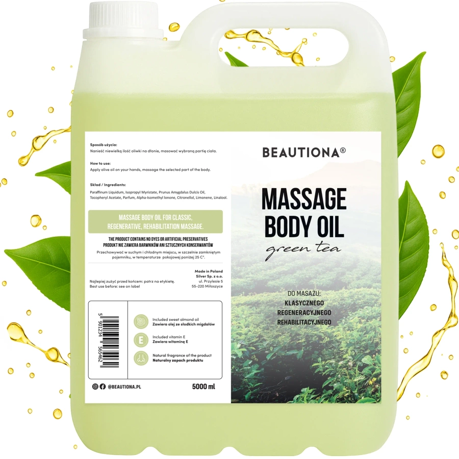 Oliwka do masażu ciała zielona herbata 5000 ml