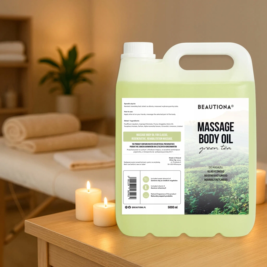 Oliwka do masażu ciała zielona herbata 5000 ml