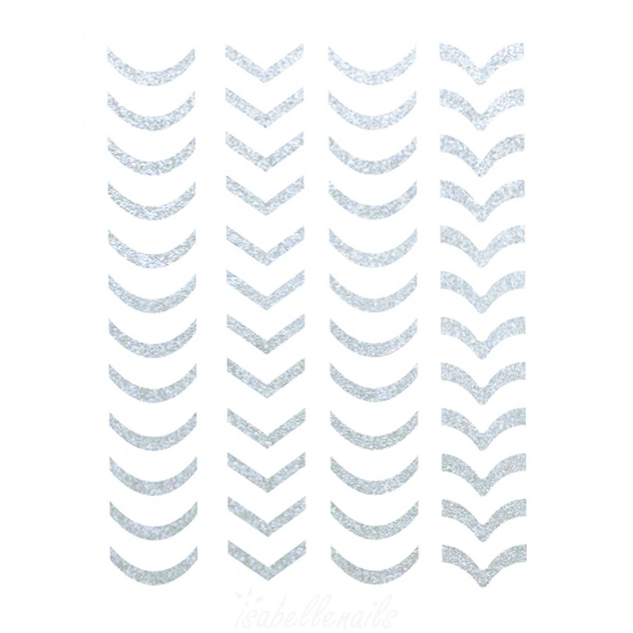 Naklejki 3D na paznokcie srebrne paski 803