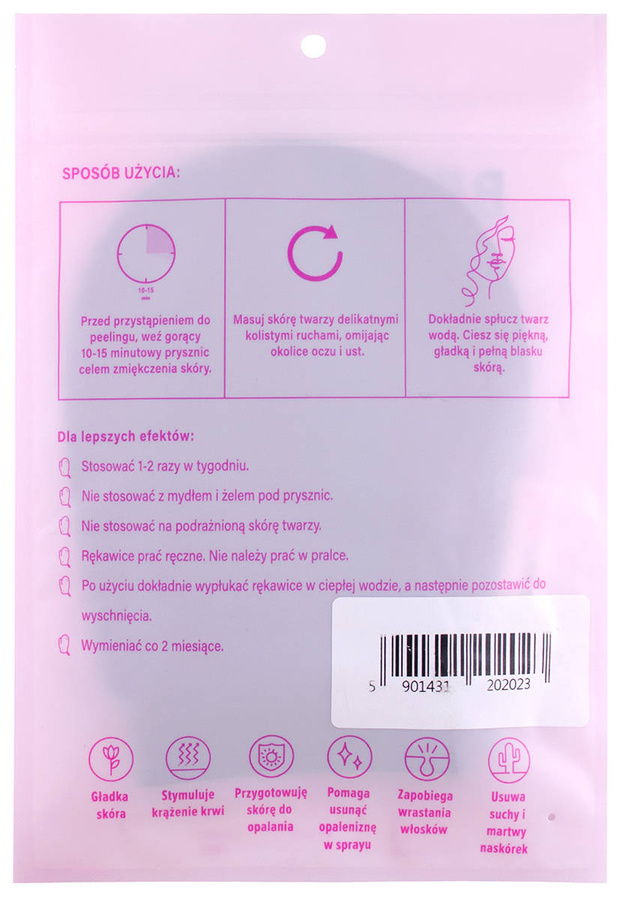 BEAUTIONA złuszczająca rękawica do peelingu twarzy