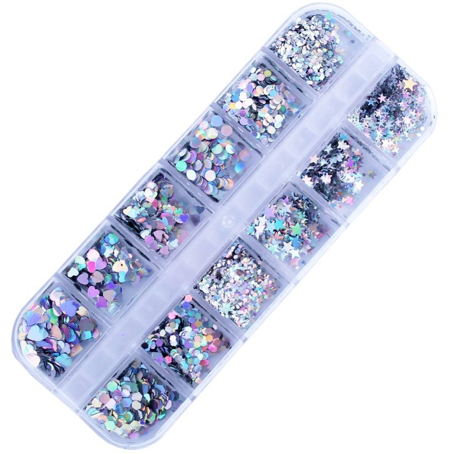 Holo ozdoby do paznokci - mix 12 wzorów