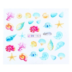 Naklejki wodne na paznokcie morskie BN-1824